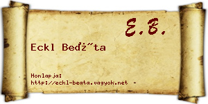 Eckl Beáta névjegykártya